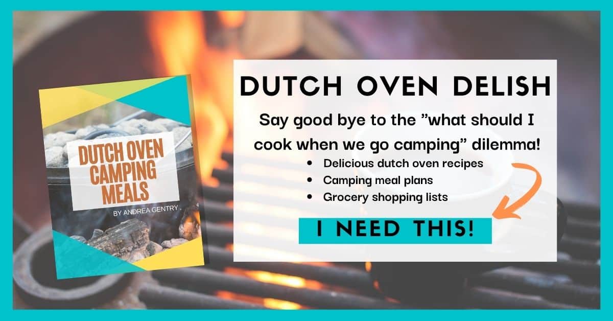 Dutch oven camping meal plan with campfire cooking grate